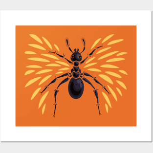 Abstract Winged Ant Insect Posters and Art